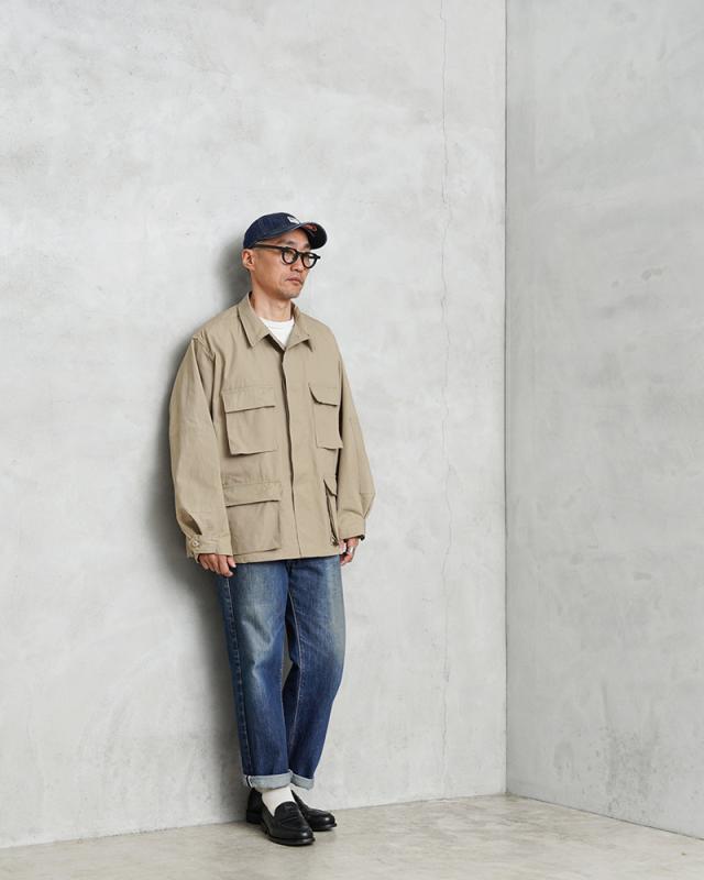 MADE IN USA 新品 米軍 デッドストック BDU ジャケット カーキ 中期型タイプ ウエストアジャスターあり【Cx】【I】｜ミリタリー アウター アメカジ メンズファッション リップストップ アメリカ製 復刻 軍用 戦闘服 古着 軍物_6