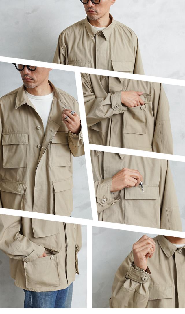MADE IN USA 新品 米軍 デッドストック BDU ジャケット カーキ 中期型タイプ ウエストアジャスターあり【Cx】【I】｜ミリタリー アウター アメカジ メンズファッション リップストップ アメリカ製 復刻 軍用 戦闘服 古着 軍物_8