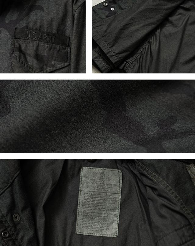 実物 USED 米軍 M-65 フィールドジャケット WOODLAND CAMO BLACK染め【Cx】【I】｜M65 ウッドランドカモ ブラック染め ミリタリージャケット メンズファッション アメカジ 防寒 アウター ビンテージ コットン ナイロン 古着 おしゃれ_12