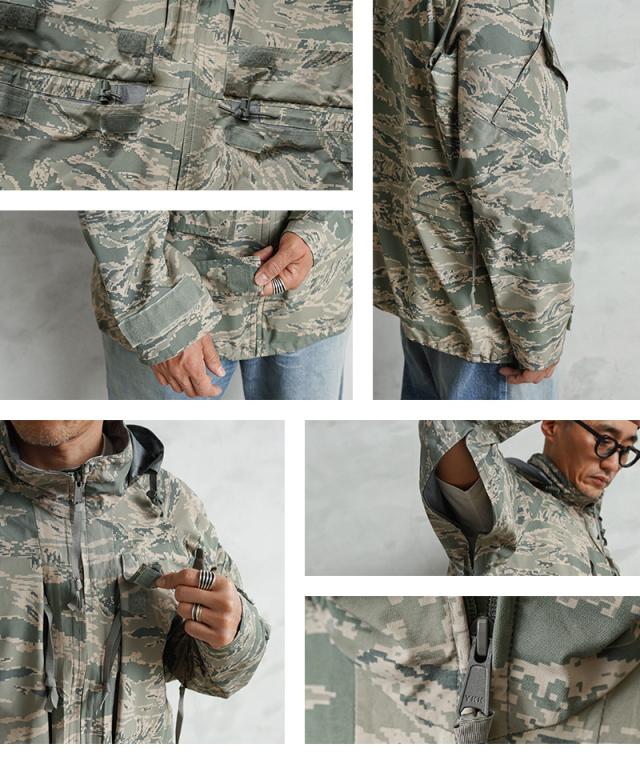 実物 新品 デッドストック 米軍 U.S.AIR FORCE APECS ABU デジタル タイガーカモ GORE-TEX パーカー / ゴアテックス【Cx】【I】