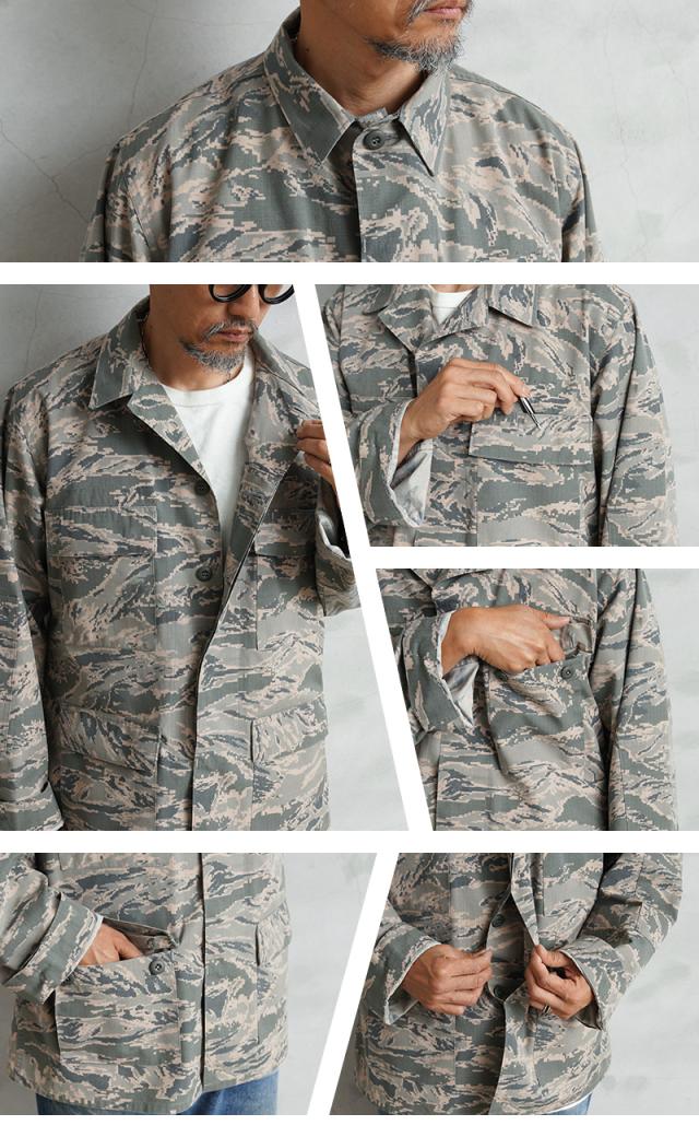 USAF 空軍 ABU タイガーストライプ カモフラージュ ユニフォーム トップ USAF 空軍 ABU タイガーストライプ カモフラージュ ユニフォーム