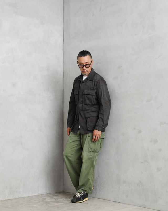 実物 USED 米軍 6Cデザート（チョコチップ）カモ BDUジャケット BLACK