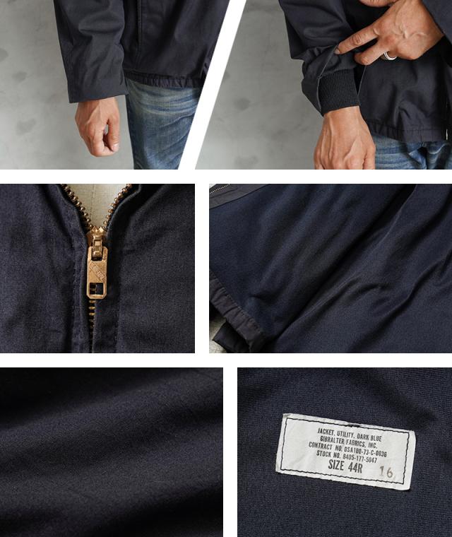 実物 USED 米軍 U.S.NAVY ユーティリティ ジャケット NAVY【Cx】【I】｜メンズファッション ミリタリー ネイビー ヴィンテージ USN 海軍 アウター 70年代 80年代 スプリットラグラン