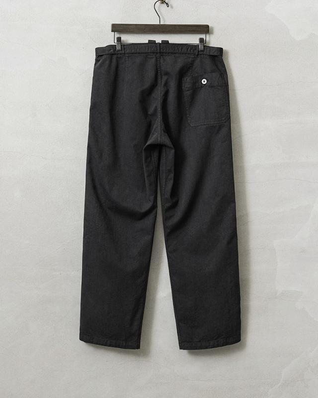 実物 新品 デッドストック ドイツ軍 BW コットン ワークパンツ BLACK染め【Cx】【I】｜メンズファッション ミリタリー ブラック ベルト付き ワイドシルエット ミリタリーパンツ_9