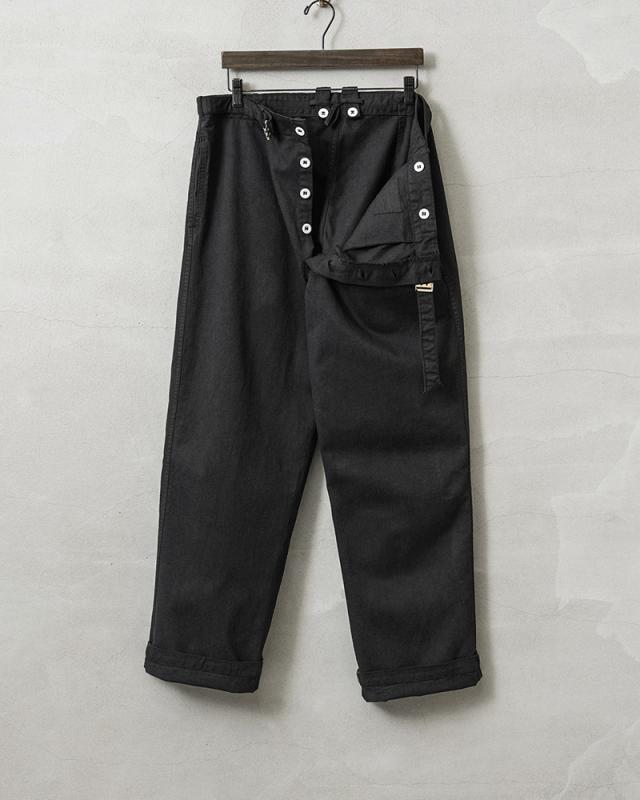 実物 新品 デッドストック ドイツ軍 BW コットン ワークパンツ BLACK染め【Cx】【I】｜メンズファッション ミリタリー ブラック ベルト付き ワイドシルエット ミリタリーパンツ_10