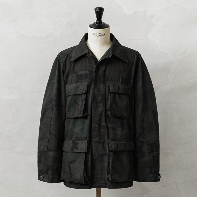 実物 新品 デッドストック 米軍 BDU WOODLAND CAMO ジャケット 前期型 ノンリップ BLACK染め【Cx】【I】｜ミリタリージャケット メンズファッション アメカジ ウッドランドカモ 古着 ブラック染め ヴィンテージ カジュアル アウトドア 迷彩