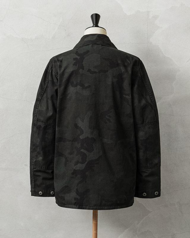 実物 新品 デッドストック 米軍 BDU WOODLAND CAMO ジャケット 前期型 ノンリップ BLACK染め【Cx】【I】｜ミリタリージャケット メンズファッション アメカジ ウッドランドカモ 古着 ブラック染め ヴィンテージ カジュアル アウトドア 迷彩_8