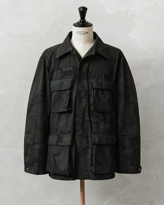 実物 新品 デッドストック 米軍 BDU WOODLAND CAMO ジャケット 前期型 ノンリップ BLACK染め【Cx】【I】｜ミリタリージャケット メンズファッション アメカジ ウッドランドカモ 古着 ブラック染め ヴィンテージ カジュアル アウトドア 迷彩_6