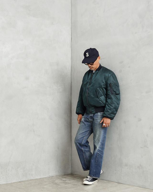 GREENBRIER IND.INC グリーンブライヤー インダストリーズ 90’s MADE IN USA MA-1 フライトジャケット A.F.BLUE【ORANGE LINING】【Cx】【I】