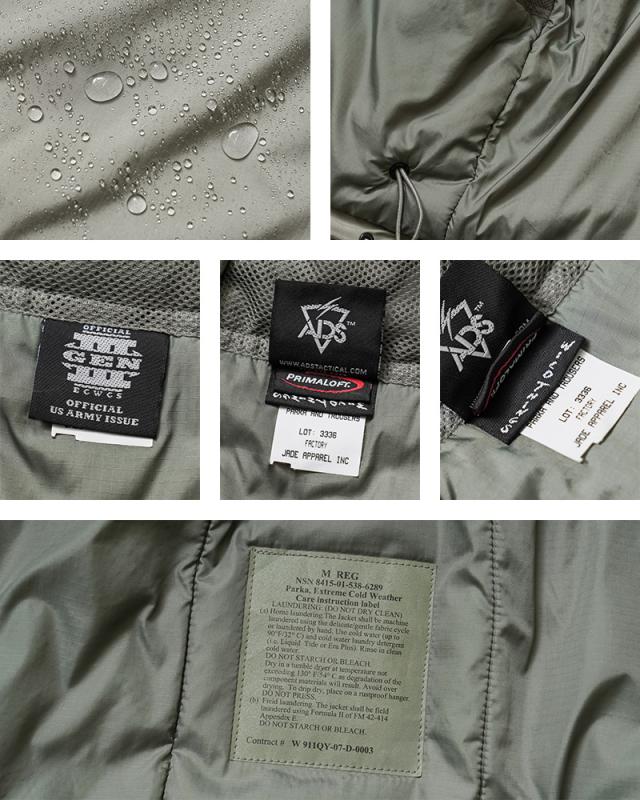 リジェクト 訳あり品 実物 USED 米軍 ECWCS Gen III Level 7 ジャケット URBAN GREY【JADE APPAREL for WT】【Cx】 【I】_14