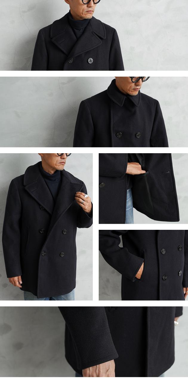 実物 USED 米軍 U.S.NAVY 50’s「CLOTHING SUPPLY OFFICE」KERSEY（カージー）ウール ピーコート DARK NAVY【Cx】【I】