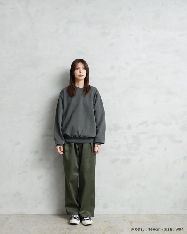 WAIPER.inc 実物 新品 デッドストック フランス軍 リメイク T/Cツイル DEEP TWO TUCK トラウザーズ OLIVE【I】【Cx】_5