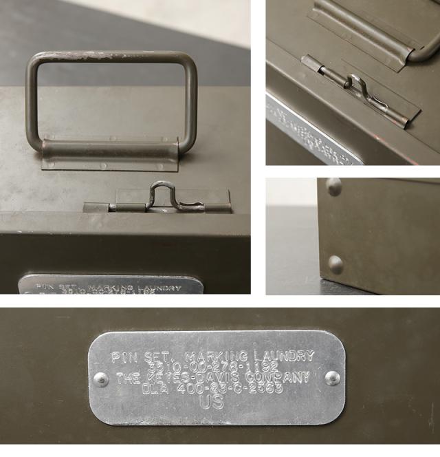 実物 新品 デッドストック 米軍 1980〜1990’s ヴィンテージ 真鍮製 ランドリーピン ケース付き フルセット KEYES DAVIS社製【Cx】【I】_17
