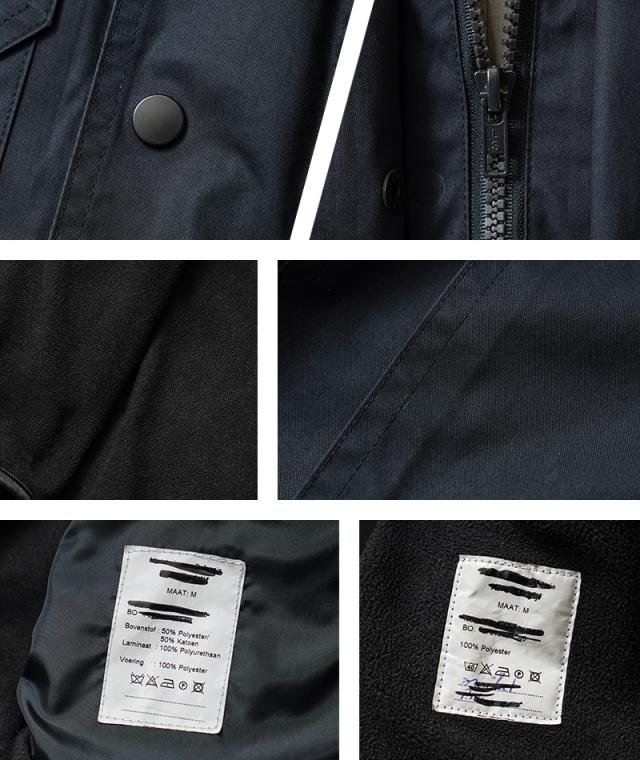 実物 USED オランダ軍 フリースライナー付き スタンドカラー フィールドジャケット NAVY【Cx】【I】_12