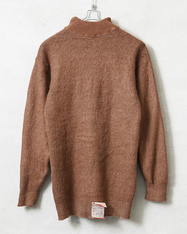 実物 新品 デッドストック ロシア軍（旧ソ連軍） モックネック ウールセーター ブラウン【Cx】【I】