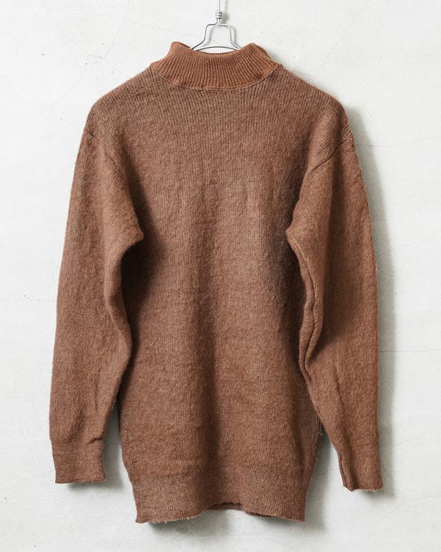 実物 新品 デッドストック ロシア軍（旧ソ連軍） モックネック ウールセーター ブラウン【Cx】【I】