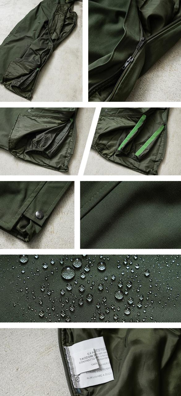 実物 新品 デッドストック イタリア フォレストガード GORE-TEX オーバーパンツ / オーバーオール【Cx】【I】｜ミリタリー メンズ ゴアテックス トラウザー 防水 レインウェア_14