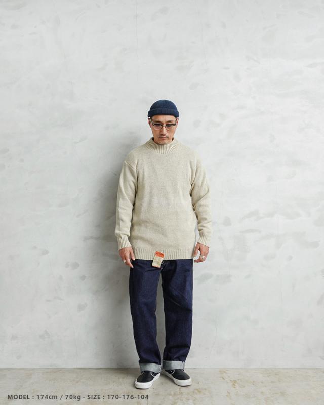 実物 新品 デッドストック ロシア軍（旧ソ連軍）モックネック セーター ナチュラル ALMOST DEADSTOCK / ハイネック【Cx】【I】_1