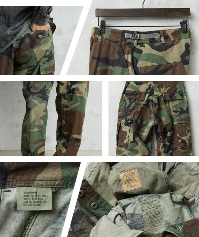 実物 USED 米軍 BDU WOODLAND CAMO カーゴパンツ ノンリップ【Cx】【I】｜メンズ ミリタリー アメリカ軍 迷彩 カモフラ 軍パン ユーズド ヴィンテージ 大きいサイズ_14