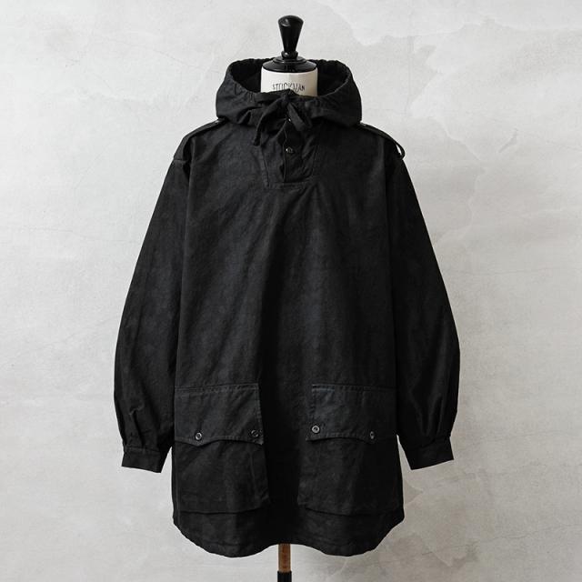 実物 新品 デッドストック スウェーデン軍 M-39 コットン プルオーバー スノーカモパーカー 2ボタン UNEVEN DYEING BLACK染め【Cx】【I】