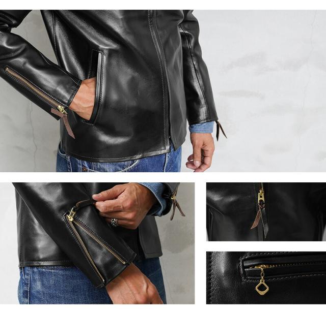 Y’2 LEATHER ワイツーレザー PR-65 VINTAGE HORSE LIGHT シングルライダースジャケット ホースハイド MADE IN JAPAN【Cx】【T】｜レザージャケット メンズ アウター 革ジャン 本革 馬革_12