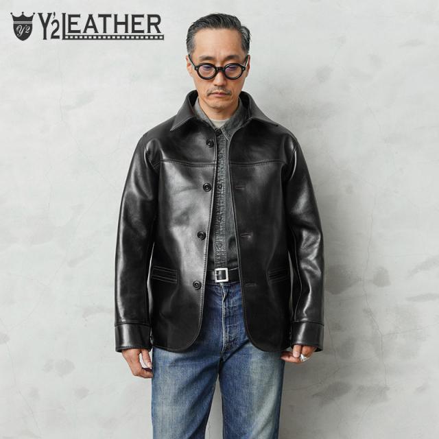 Y’2 LEATHER ワイツーレザー LSC-76-C ANILINE STEER ROUNDED HEM CAR COAT ラウンドヘム カーコート / レザージャケット MADE IN JAPAN【Cx】【T】