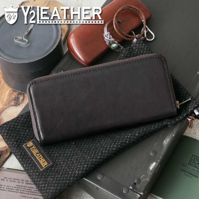 Y’2 LEATHER ワイツーレザー YW-06 ホースハイド ロングウォレット MADE IN JAPAN【Cx】【T】｜長財布 二つ折り ラウンドファスナー 小銭入れ付き 本革 本皮 大容量 メンズ 男 おしゃれ ブランド 本革 本皮 日本製