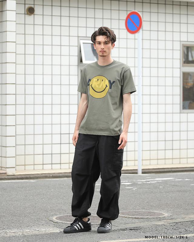 SMFC-042 ARMY SMILEY FACE TEE アーミースマイルフェイスT SMFC-042 ARMY SMILEY FACE TEE アーミースマイルフェイスT