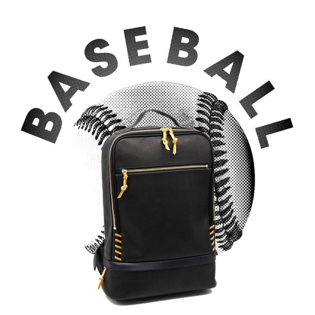 【野球ファンに作りました】グラブとボールの革からできたリュックサック グローブ レザー 本革 硬式 ベースボール バックパック リュック baseball-09の通販は