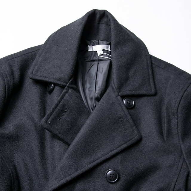 Pコート メンズ ウール メルトン ピーコート 長袖 ショート丈