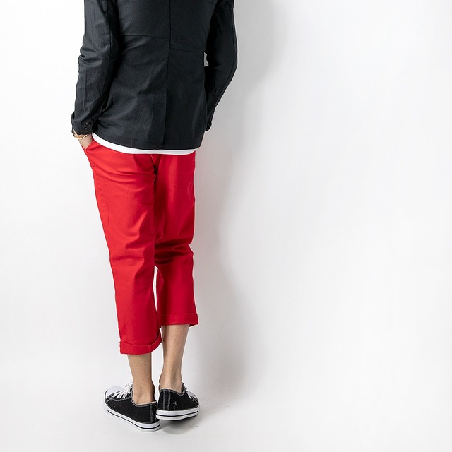 クロップドパンツ メンズ ストレッチ ハーフパンツ チノパン レギュラー レッド 赤 ベージュ ブラック カーキ の通販はau Pay マーケット Geneless