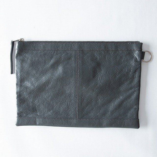 【未当てはめる中古品】 BALENCIAGA バレンシアガ CLASSIC CLIP 古典派音楽 ゼムクリップ クラッチペダル御徒面子 二つ目御徒面子 メンズ レディース ユニ一発やる D9H04 1110 フォッシルグレー GRAY なめし革 273022
