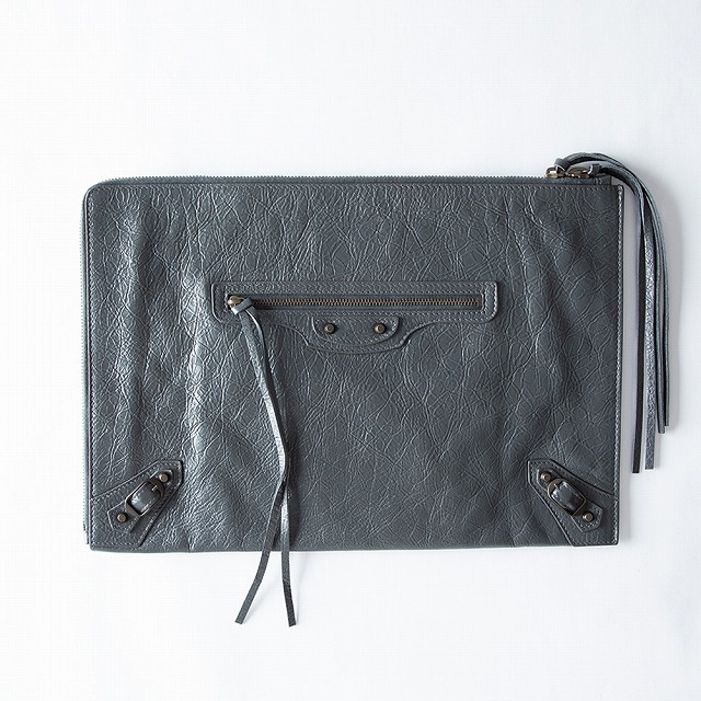【未当てはめる中古品】 BALENCIAGA バレンシアガ CLASSIC 古典派音楽 クラッチペダル御徒面子 二つ目御徒面子 メンズ レディース ユニ一発やる 7D940T 1110 フォッシルグレー GRAY 362967