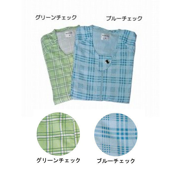 【２枚セット】介護用パジャマ　マンラク1型ねまき LLサイズ オールシーズン/1001 萬楽（通年用 介護用つなぎ服 上下続き服 寝巻 いたず_1