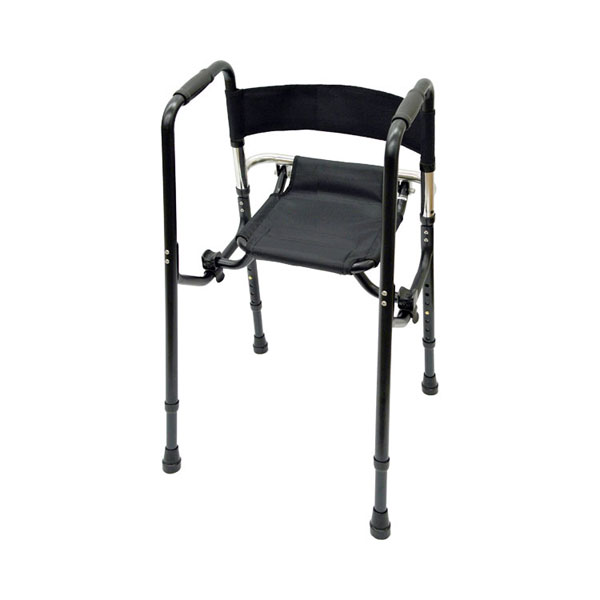 Rec01(レックゼロワン)コンパクト ブラック イーアス (歩行器 歩行補助 折りたたみ 座面) 介護用品の通販は 33,130円