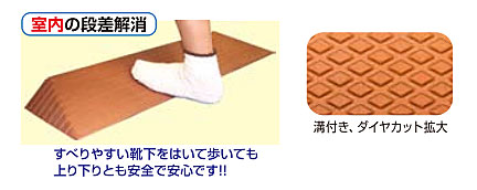 ダイヤスロープN室内用 76N-85 シンエイテクノ 高さ8.5cm×奥行34cm×幅76cm有効幅:66cm 介護用品_2