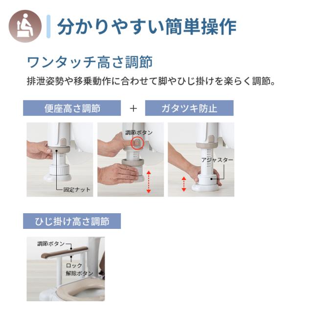 安寿 ポータブルトイレ FX-30 らくゾウくん 標準便座・快適脱臭 532-962　532-963 アロン化成 (介護 樹脂製 ポータブルトイレ 肘付き椅子) 介護用品_7