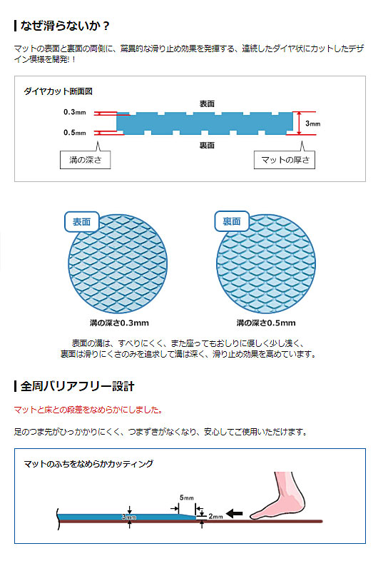 浴槽滑り止めマットダイヤタッチL80サイズすべり止め健康お風呂マットシンエイテクノ ダイヤタッチ L80 ダイヤタッチ | シンエイテクノ株式会社