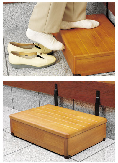 安寿 木製玄関台 1段タイプ 60W-30-1段 アロン化成 玄関 踏み台 木 踏み台 木製 転倒防止 ステップ 踏み台 ステップ 木製 介護用品_3