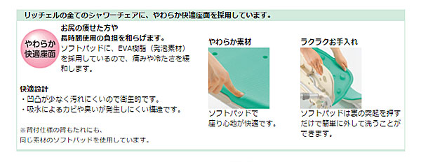 リッチェル 折りたたみシャワーチェア M型 背付H 47941 47946 入浴