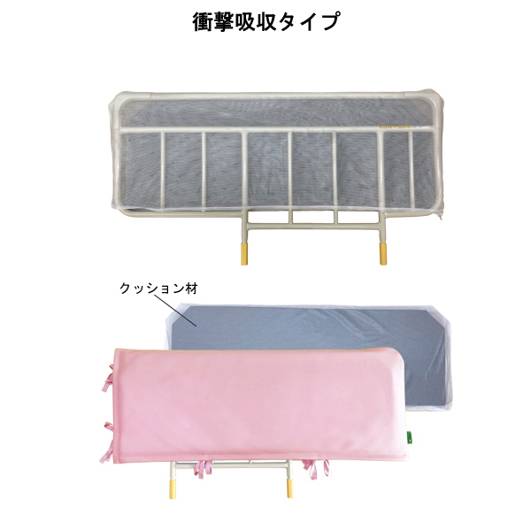 あんしんベッド柵カバー レザー調素材 衝撃吸収タイプ ウレタンクッション入り メッシュカバー付 MT-2011 丸田シャツ 介護用品_3