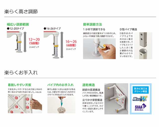 安寿 軽量浴槽台 あしぴた すべり止めシートタイプ ジャスト 12-20 536