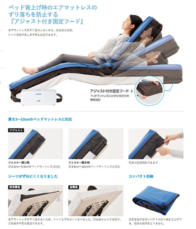代引き不可 エアマスター トライセルE 上敷きタイプ CR-333 幅90cm ケープ エアマットレス 体圧分散 マット 床ずれ予防 介護用品