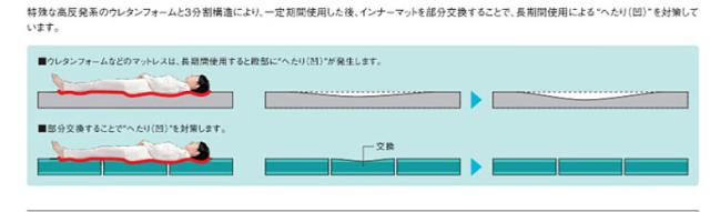 (代引き不可) 静止型マットレス テルサ 防水・清拭消毒タイプ レギュラー MTLS1291　幅91cm モルテン (介護 マットレス リバーシブル) 介護用品_3