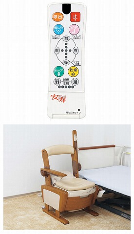 アロン化成 安寿 家具調トイレAR-SA1 シャワピタ はねあげH　533-816 (温水シャワー付きポータブルトイレ 家具調トイレ) 介護用品_2