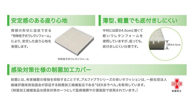 アルファプラ すくっとクッション SKTCA-4040 深緑 タイカ 車いす クッション 体圧分散 介護用品_2