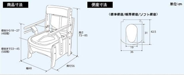 アロン化成 安寿 家具調トイレ セレクトR コンパクト 533-880 標準便座 ポータブルトイレ 介護用品の通販は