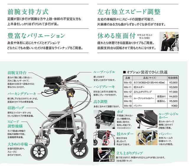 代引き不可 ラビット 座面ありタイプ トール/高台 WA-5 シルバー ウェルパートナーズ 歩行器 折りたたみ 介護用品