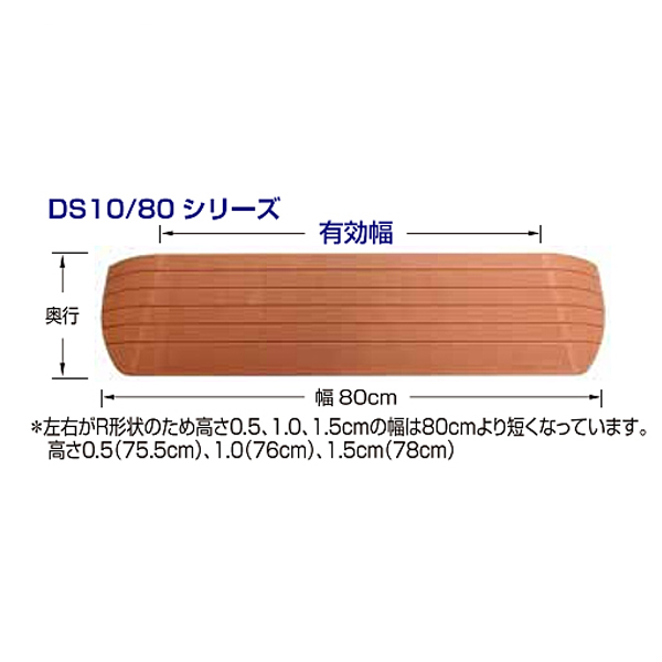 シンエイテクノ 段差解消スロープ ダイヤスロープ10°80cm幅 DS10/80-40 高さ4.0cm×奥行22.0cm×幅80cm(有効幅60cm) 介護用品_4