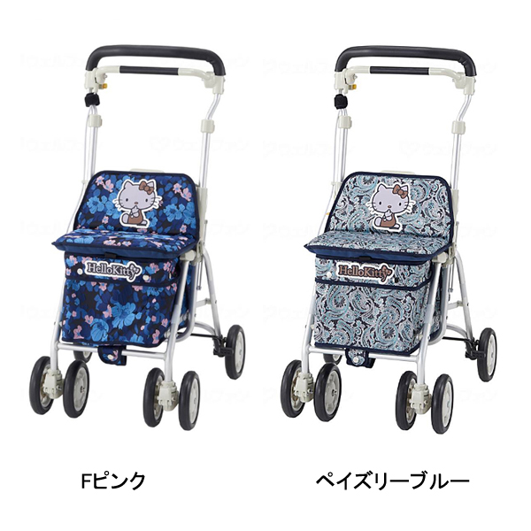 ヘルスバッグ ライトミニM (ハローキティ) LMM-PPK LMM-PBL ウェルファン (介護 折りたたみ 買い物 ショッピングカー 座面) 介護用品_1